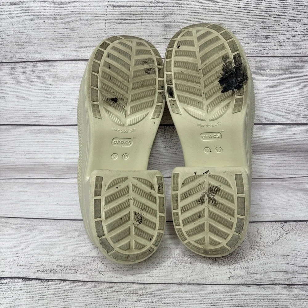 Crocs Platform Clog Heel Sandal‎ Beige Classic Comfort Shoes Men's 13